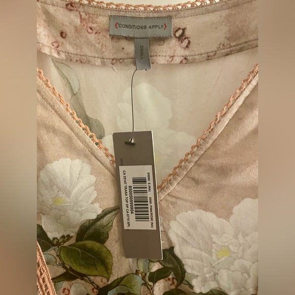 Anthropologie Conditions Apply Pink Floral Trasa Top - Picture 6 of 9